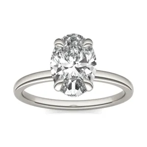 Oval Custom Hidden Halo Classic Engagement Ring image, 